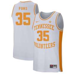 Tennessee Volunteers 35 Yves Pons White College Basketball Jersey Dzhi