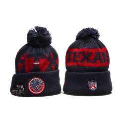 Texans Team Logo Navy 2020 NFL Sideline Pom Cuffed Knit Hat YP