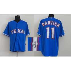 Texas Rangers #11 Yu Darvish Blue Signature Edition Jerseys