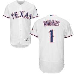 Texas Rangers #1 Elvis Andrus White Flexbase Stitched Jersey DingZhi