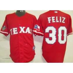 Texas Rangers #30 Feliz Red Jerseys