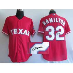 Texas Rangers #32 Hamilton Red Signature Edition Jerseys