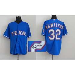 Texas Rangers #32 Josh Hamilton Blue Signature Edition Jerseys