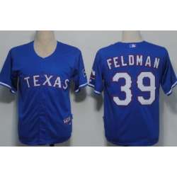 Texas Rangers #39 Feldman Blue Jerseys