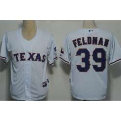 Texas Rangers #39 Feldman White Jerseys