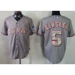 Texas Rangers #5 Ian Kinsler Gray 2013 USMC Road Jerseys