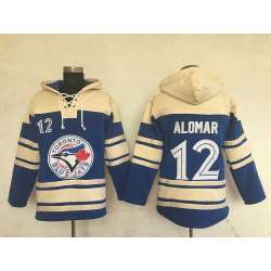 Toronto Blue Jays #12 Roberto Alomar Blue Sawyer Hooded Sweatshirt Stitched NHL Hoodie