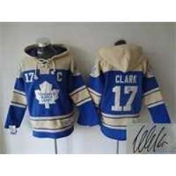 Toronto Maple Leafs #17 Wendel Clark Light Blue Stitched Signature Edition Hoodie