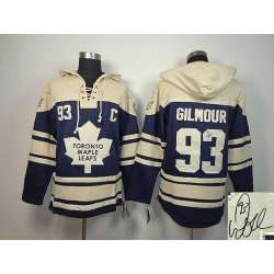 Toronto Maple Leafs #93 Doug Gilmour Navy Blue Stitched Signature Edition Hoodie