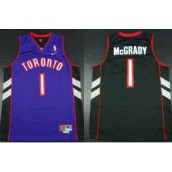 Toronto Raptors #1 Tracy McGrady Black With Purple Swingman Jerseys