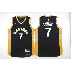Toronto Raptors #7 Kyle Lowry Black Gold Stitched Jerseys