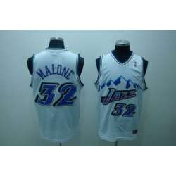 Utah Jazz #32 Karl Malone M&N white Jerseys