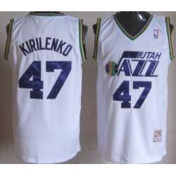 Utah Jazz #47 Andrei Kirilenko White Throwback Authentic Jerseys