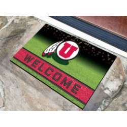 Utah Utes Door Mat 18x30 Welcome Crumb Rubber