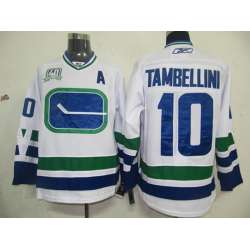 Vancouver Canucks #10 Tambellini White with 40th patch 3rd Jerseys