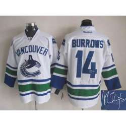 Vancouver Canucks #14 Burrows White Signature Edition Jerseys