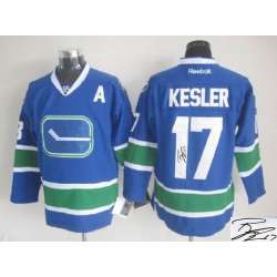 Vancouver Canucks #17 Kesler Blue Third Signature Edition Jerseys