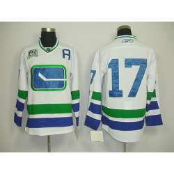 Vancouver Canucks #17 Kesler with 40th patch A patch white 3rd Jerseys