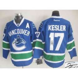 Vancouver Canucks #17 Ryan Kesler Blue Signature Edition Jerseys