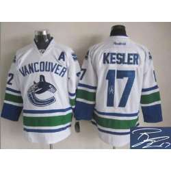 Vancouver Canucks #17 Ryan Kesler White Signature Edition Jerseys