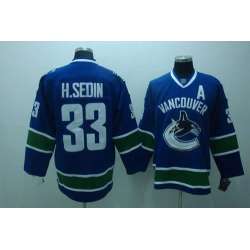 Vancouver Canucks #33 H.Sedin blue Jerseys