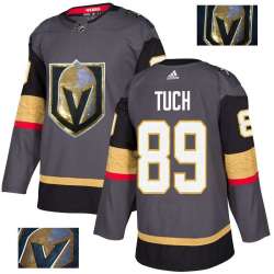 Vegas Golden Knights 89 Alex Tuch Gray With Special Glittery Logo Adidas Jersey