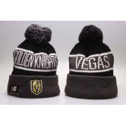 Vegas Golden Knights Fresh Logo Black Cuffed Pom Knit Hat YP