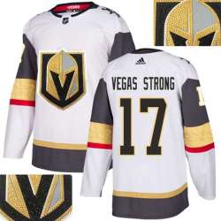 Vegas Golden Knights #17 Vegas Strong White With Special Glittery Logo Adidas Jersey