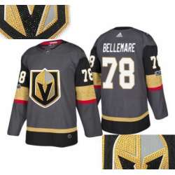 Vegas Golden Knights #78 Bellemare Gray With Special Glittery Logo Adidas Jersey