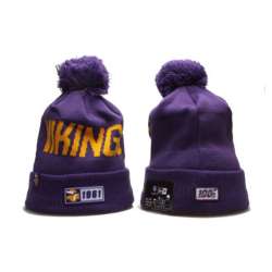 Vikings Team Logo 100th Season Cuffed Pom Knit Hat YP
