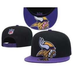 Vikings Team Logo Black Purple Adjustable Hat GS