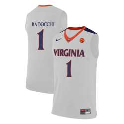 Virginia Cavaliers 1 Francesco Badocchi White College Basketball Jersey Dzhi