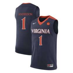 Virginia Cavaliers 1 Justin Anderson Navy College Basketball Jersey Dzhi