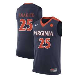 Virginia Cavaliers 23 Mamadi Diakite Navy College Basketball Jersey Dzhi