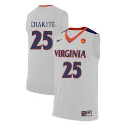 Virginia Cavaliers 25 Mamadi Diakite White College Basketball Jersey Dzhi
