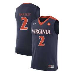 Virginia Cavaliers 2 Justice Bartley Navy College Basketball Jersey Dzhi