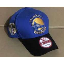Warriors Team Logo 2019 NBA Champions Blue Black Peaked Adjustable Hat GS