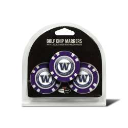 Washington Huskies Golf Chip with Marker 3 Pack