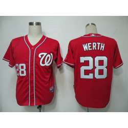 Washington Nationals #28 Werth red cool base Jerseys