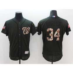 Washington Nationals #34 Bryce Harper Green Salute To Service 2016 Flexbase Collection Stitched Baseball Jersey