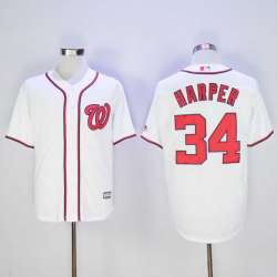 Washington Nationals #34 Bryce Harper White New Cool Base Stitched Baseball Jersey
