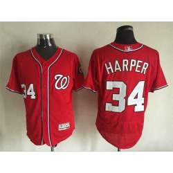 Washington Nationals #34 Harper Red 2016 Flexbase Collection Stitched Jersey