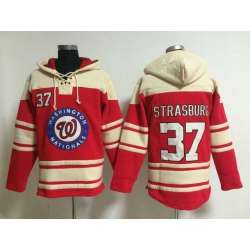Washington Nationals #37 Stephen Strasburg Red Stitched Hoodie