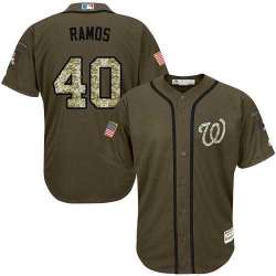 Washington Nationals #40 Wilson Ramos Green Salute to Service Stitched Baseball Jersey Jiasu