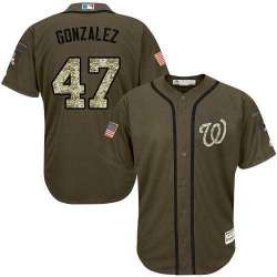 Washington Nationals #47 Gio Gonzalez Green Salute to Service Stitched Baseball Jersey Jiasu