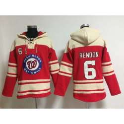 Washington Nationals #6 Rendon Red Stitched Hoodie