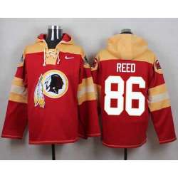 Washington Redskins #86 Jordan Reed Burgundy Red Player Stitched Pullover NFL Hoodie