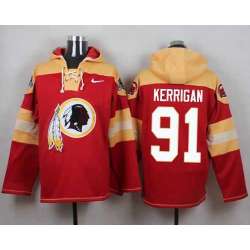 Washington Redskins #91 Ryan Kerrigan Burgundy Red Player Stitched Pullover NFL Hoodie