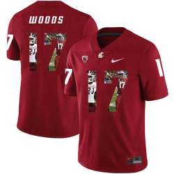 Washington State Cougars 17 Kassidy Woods Red Fashion College Football Jersey Dyin