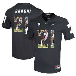 Washington State Cougars 21 Max Borghi Black Fashion College Football Jersey Dyin